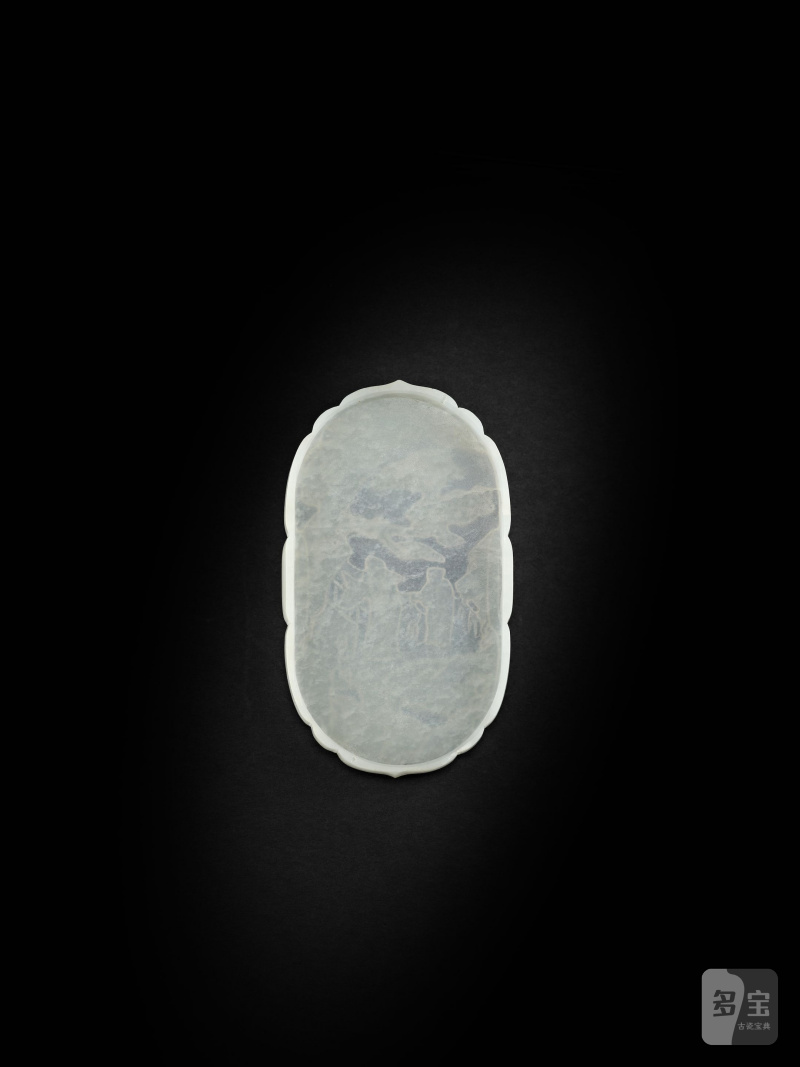 清末/民國　白玉人物圖飾件 | A WHITE JADE 'FIGURES IN LANDSCAPE' PLAQUE - 图4